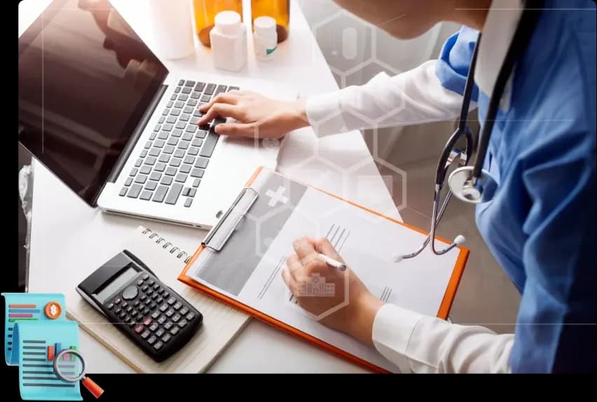 Dastify Solutions auditor comparing a chart against a submitted claim to find coding gaps