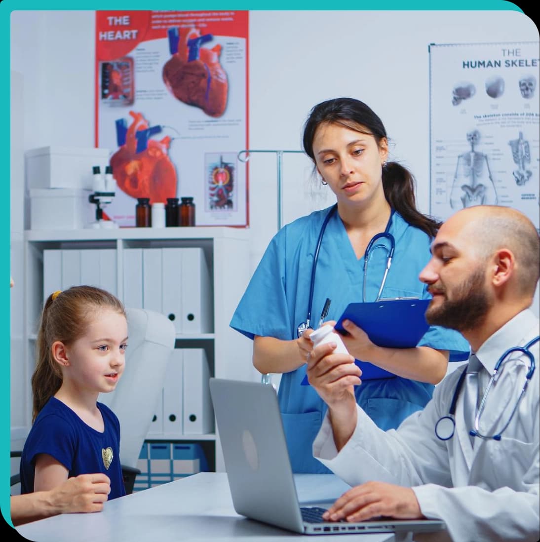 Cardiology care team reviewing a treatment plan with a patient