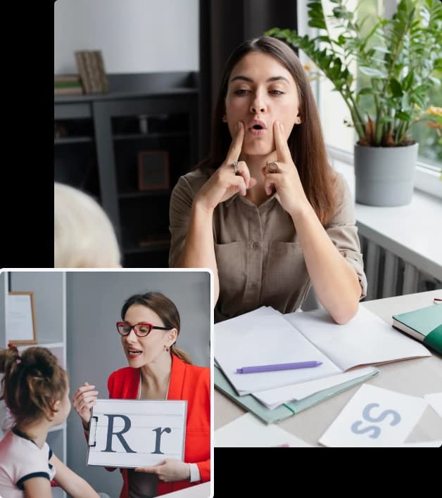 Speech-language pathologist reviewing billing details for a therapy session
