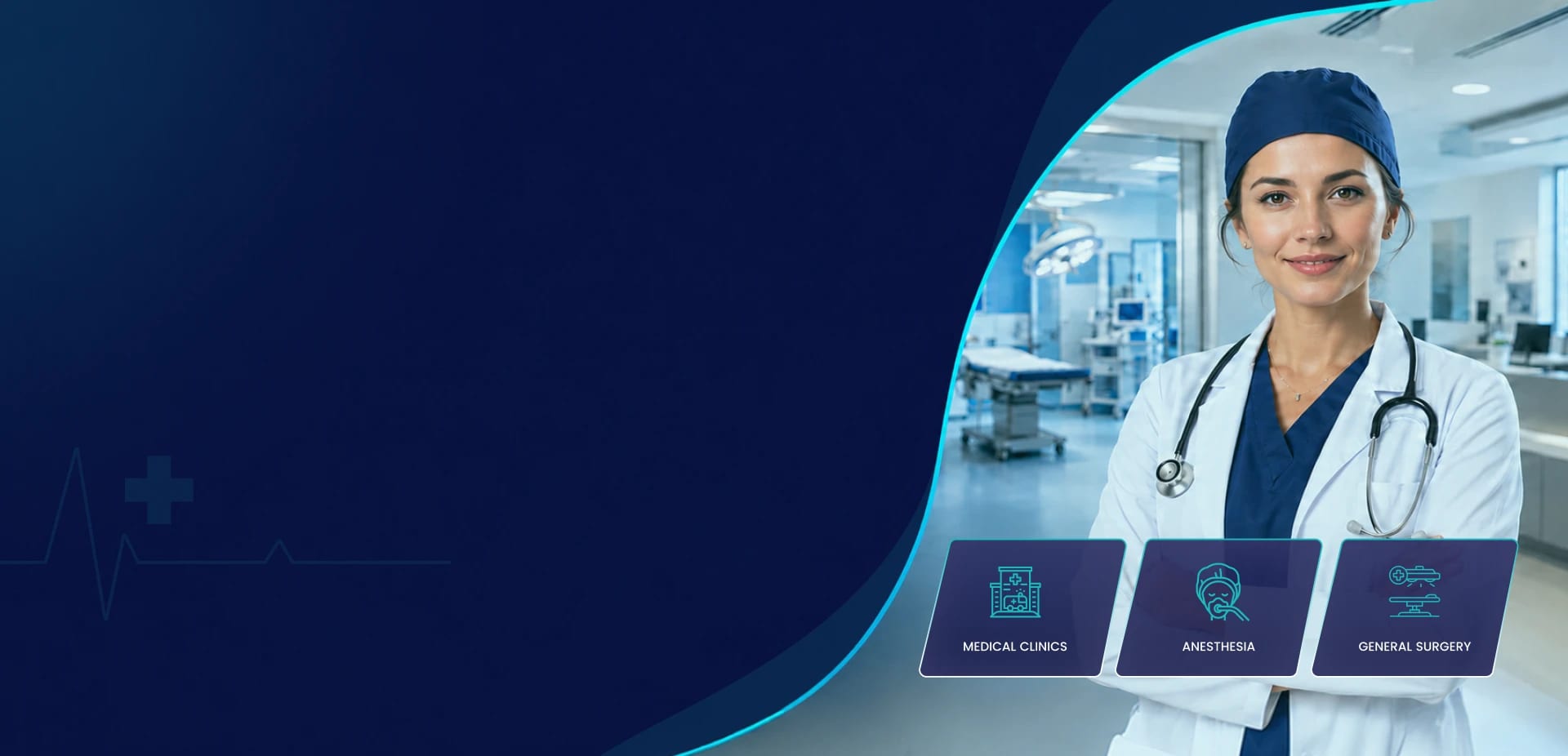 ASC clinician with a stethoscope outside an ambulatory operating room