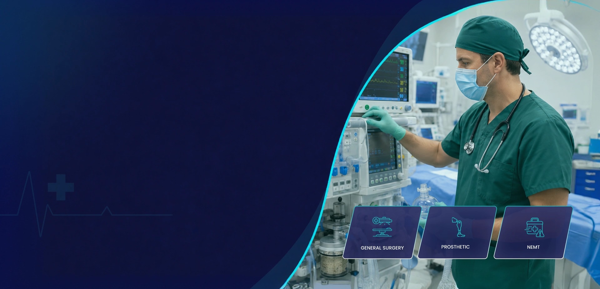 Anesthesiologist adjusting an anesthesia machine in an operating room