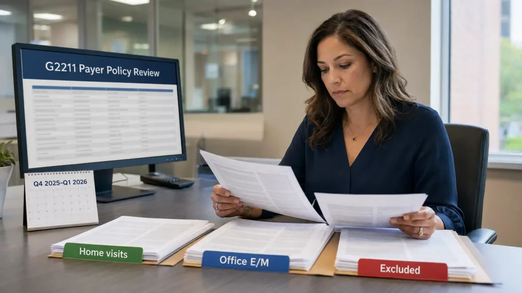 How to Bill G2211 With Home and Residence E/M Visits in 2026 2 G2211 Payer Policy